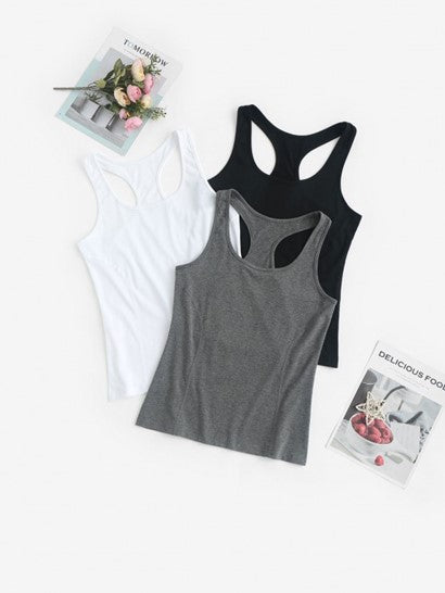 3pcs Racerback Basic Sports Tank Top